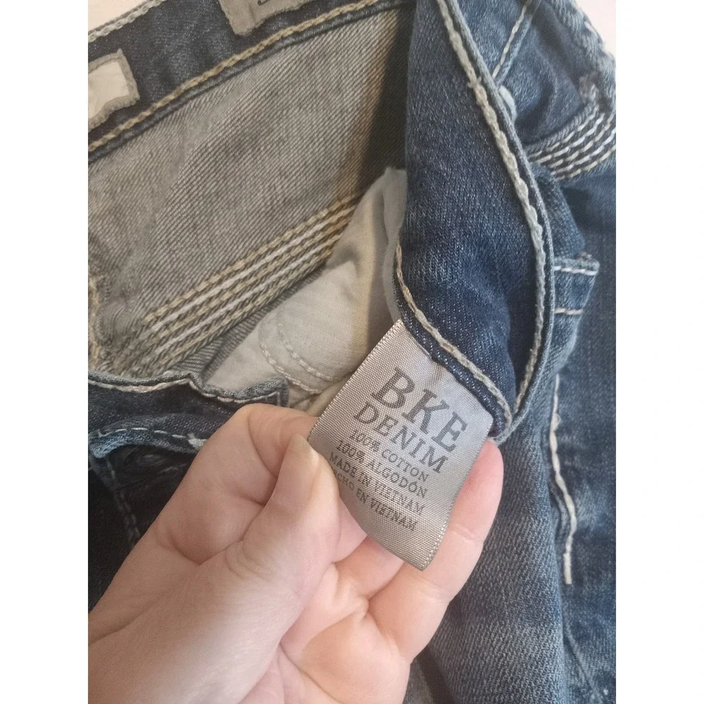 BKE Buckle Derek Jeans Men's Straight Leg Light Wash Cotton Blend Stretch 34Rx32